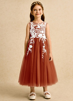 Azazie Sundae Vestidos de florista Vestido Páprica de Renda de Vestido de baile image7