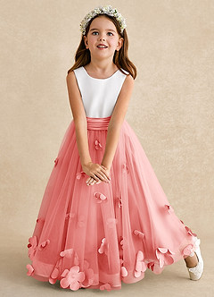 Azazie Vi Flower Girl Klänningar Klänning A-Line i Tyll Ärmlös image6