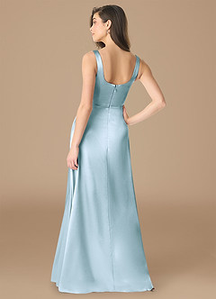Azazie Joyce Brautjungfernkleider A-Linie Seitliche Cut-Outs Metallischer Satin Kleid Himmelblau image2