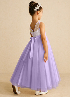 Azazie Tay Flower Girl Dresses Lilac A-Line Sequins Tulle Dress image5