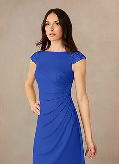 Azazie Janie vestidos de madre de la novia Vestido de Azul Real de Encaje de Sirena image3