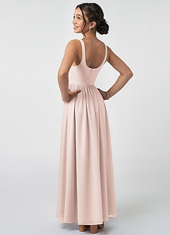 Azazie Keyla Junior Rose Petal A-Line Pleated Chiffon Dress image4