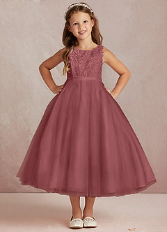 Azazie Calla Flower Girl Dresses Amethyst Ball-Gown Lace Tulle Dress image2