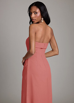 Azazie Aretha Bridesmaid Dresses Antique Rose A-Line Strapless Chiffon Dress image4