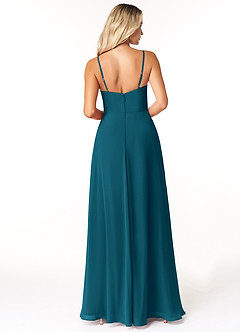 Azazie Moira Bridesmaid Dresses Ink Blue A-Line Scoop Chiffon Dress image2