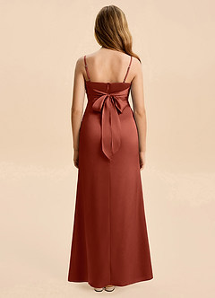 Azazie Christen Junior Klä av A-Line i Stretch Satin Plisserad image5