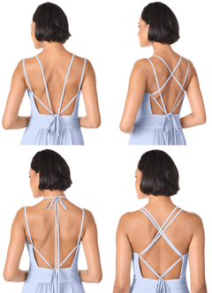 Azazie Farren Bridesmaid Dresses Ice A-Line Pleated Chiffon Convertible Dress image9