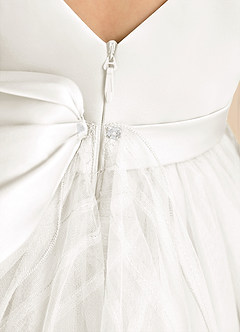Azazie Pear Blumenmädchenkleider Ballkleid Schleifen Tüll Kleid Elfenbein image7