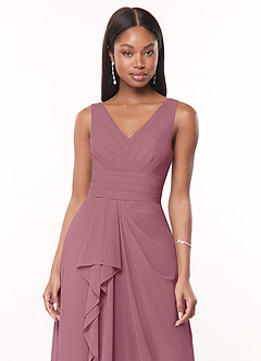 Azazie Julianna Bridesmaid Dresses Vintage Mauve A-Line Chiffon Dress image5