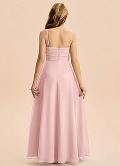 Azazie Rory Junior Powder Pink A-Line Pleated Chiffon Dress image2