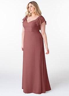 Azazie Syenna Jurken voor bruidsmeisjes Jurk van Chiffon met A-Lijn Ruches Amethist image8