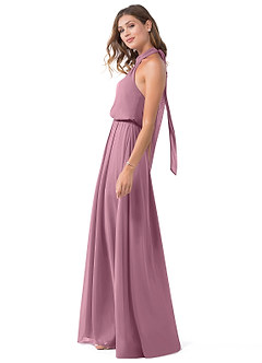 Azazie Landry Bridesmaid Dresses Vintage Mauve A-Line Pleated Mesh Dress image3