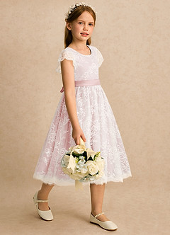 Azazie Maisie Flower Girl Klänningar Klänning A-linje i Spets image4
