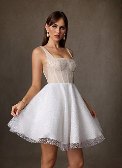 Azazie Avita Robes de mariée Robe Trapèze en Perlage avec poches Diamant Blanc Champagne image5