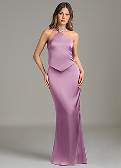 Azazie Francesca Bridesmaid Dresses Wisteria Sheath Stretch Satin Dress image1
