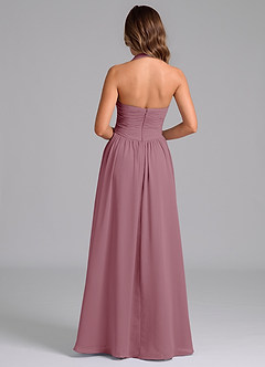 Azazie Darlyn Bridesmaid Dresses Vintage Mauve A-Line Pleated Chiffon Dress image2
