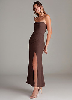 Azazie Leonis Bridesmaid Dresses Ganache Mermaid Strapless Chiffon Convertible Dress image3
