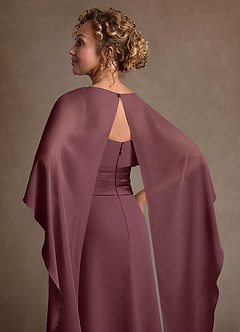 Azazie Marilla Mother of the Bride Dresses Sangria A-Line Pleated Chiffon Dress image7
