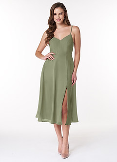 Azazie Clarissa At-home Try On Dresses Cabernet A-Line V-Neck Chiffon Dress image1