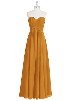 Azazie Yazmin Bridesmaid Dresses Butterscotch A-Line Sweetheart Neckline Chiffon Convertible Dress image8