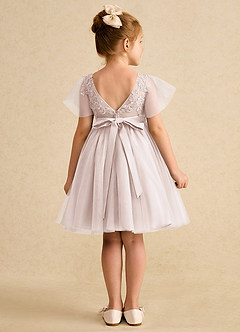 Azazie Queenie Flower Girl Dresses Rose Petal A-Line Lace Dress image2