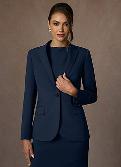 front Kennedy Dunkelmarine Strukturierter Stretch-Blazer