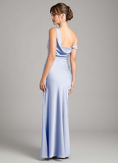 Azazie Madelyn Bridesmaid Dresses Ice Mermaid One Shoulder Stretch Satin Convertible Dress image2