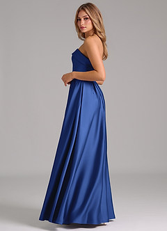 Azazie Lucienne Bridesmaid Dresses Royal Blue A-Line Strapless Stretch Satin Convertible Dress image3