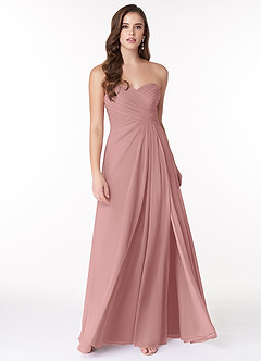 Azazie Arabella Allure Robes de demoiselle d'honneur Robe Trapèze Convertible en Mousseline de soie Encolure en Forme de Cœur Rose Poussiéreuse image4