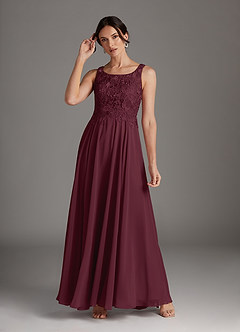 Azazie Kana Mother of the Bride Dresses Cabernet A-Line Scoop lace Chiffon Dress image2