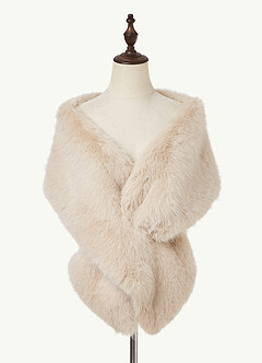 front Plush Faux Fur Wrap