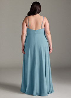 Azazie Akita Bridesmaid Dresses Moody Blue A-Line Chiffon Dress image6