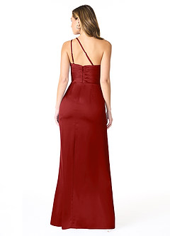 Azazie Eren Robes de demoiselle d'honneur Robe Sirène en Satin extensible Ue épaule Grenade image2