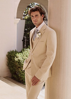 front Savile Tan Wool Blend Suit Jacket