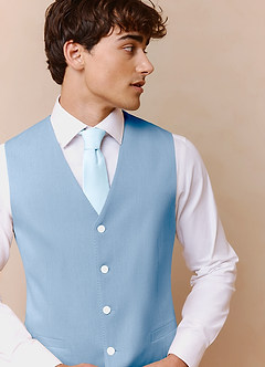 front James Azul Cielo Chaleco de traje