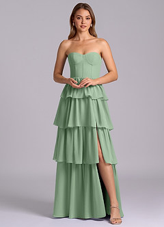 Azazie Faye Bridesmaid Dresses Matcha A-Line Sweetheart Neckline Chiffon Dress image6