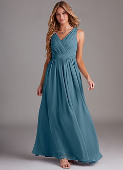 Azazie Kingsley Bridesmaid Dresses Bermuda A-Line Lace Chiffon Dress image3