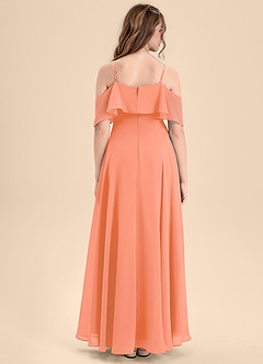 Azazie Tessabelle Junior Jurk van Chiffon met A-Lijn Off the Shoulder Zonsondergang image2