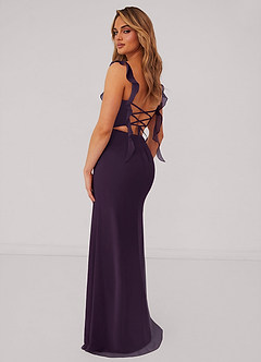 Barbie ♥ Azazie Bridesmaid Dresses Plum Mermaid Corset Chiffon Dress image3