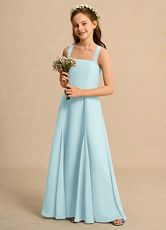 Azazie Tater Girls Formal 플라워 걸 드레스 A라인 플리츠 쉬폰 플로어 길이 드레스 image5