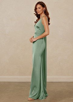 Christian Siriano Bridal for Azazie 1011 Brautjungfernkleider Meerjungfrau-Linie Schleifen Stretch-Satin Kleid Matcha image7