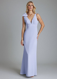 Azazie Taro Bridesmaid Dresses Lavender Sheath Bow Chiffon Dress image6