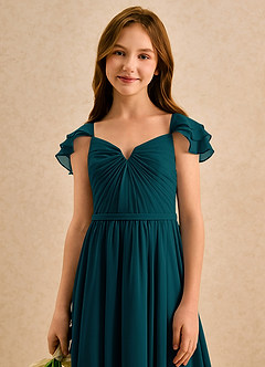 Azazie Meimei Girls Formal Flower Girl Klänningar Klä A-Line i Chiffong Plisserad image6
