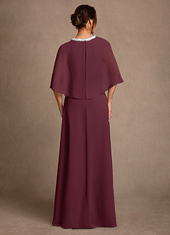 Azazie Winnifred Brudens mor kjoler A-Line Perlebesat Chiffon Gulv-længde Kjole image3