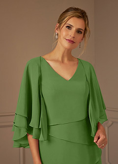Azazie OHara Mother of the Bride Dresses Basil A-Line V-Neck Chiffon Dress image6