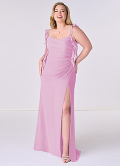 Barbie ♥ Azazie Brautjungfernkleider Meerjungfrau-Linie Korsett Chiffon Kleid Bonbonrosa image7