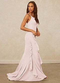 Christian Siriano Bridal for Azazie 1006 Brautjungfernkleider Meerjungfrau-Linie Gestreift Chiffon Kleid Blassrosa image5