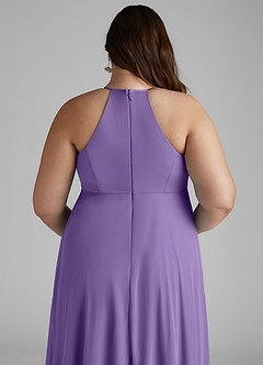 Azazie Annabelle Maternity Bridesmaid Dresses A-Line V-Neck Pleated Mesh Floor-Length Dress image10