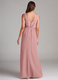Azazie Tanicia Robes de demoiselle d'honneur Robe Trapèze en Mousseline de soie Plissée Rose Poussiéreuse image7