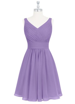 Azazie Grace Brautjungfernkleider A-Linie Plissee Chiffon Kleid Tahiti image7